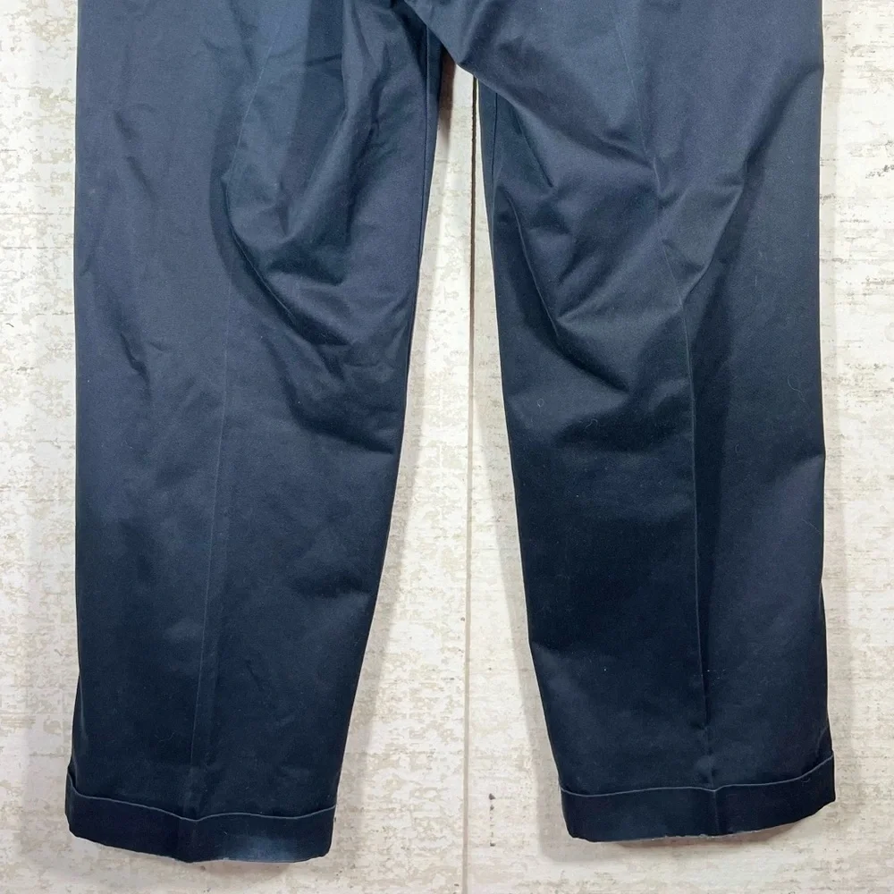 JOSEPH & FEISS Navy Blue Cotton Chinos Slacks w, Cuffed Legs Size 38x30